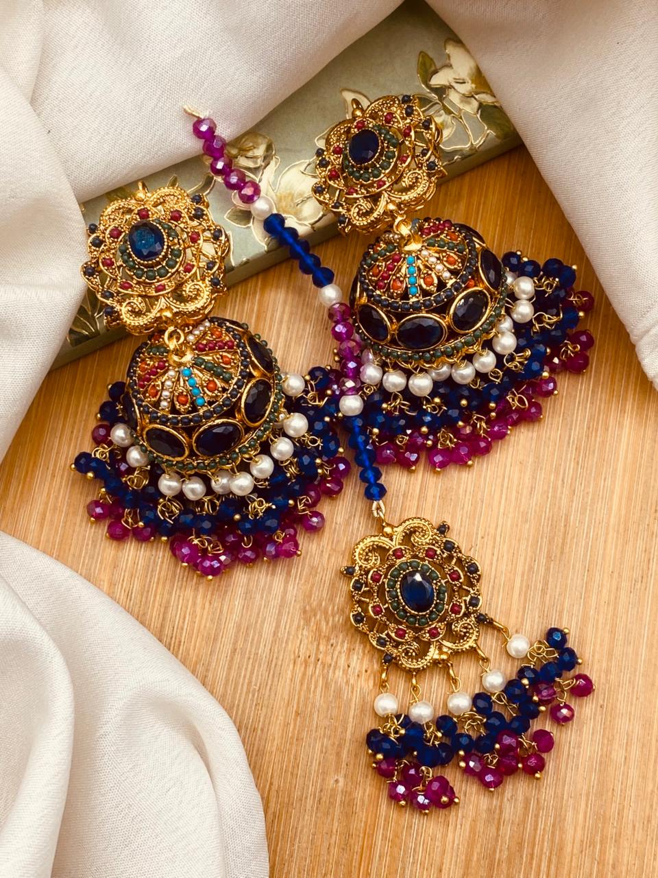Elegant Turkish Jhumki Tikka Set
