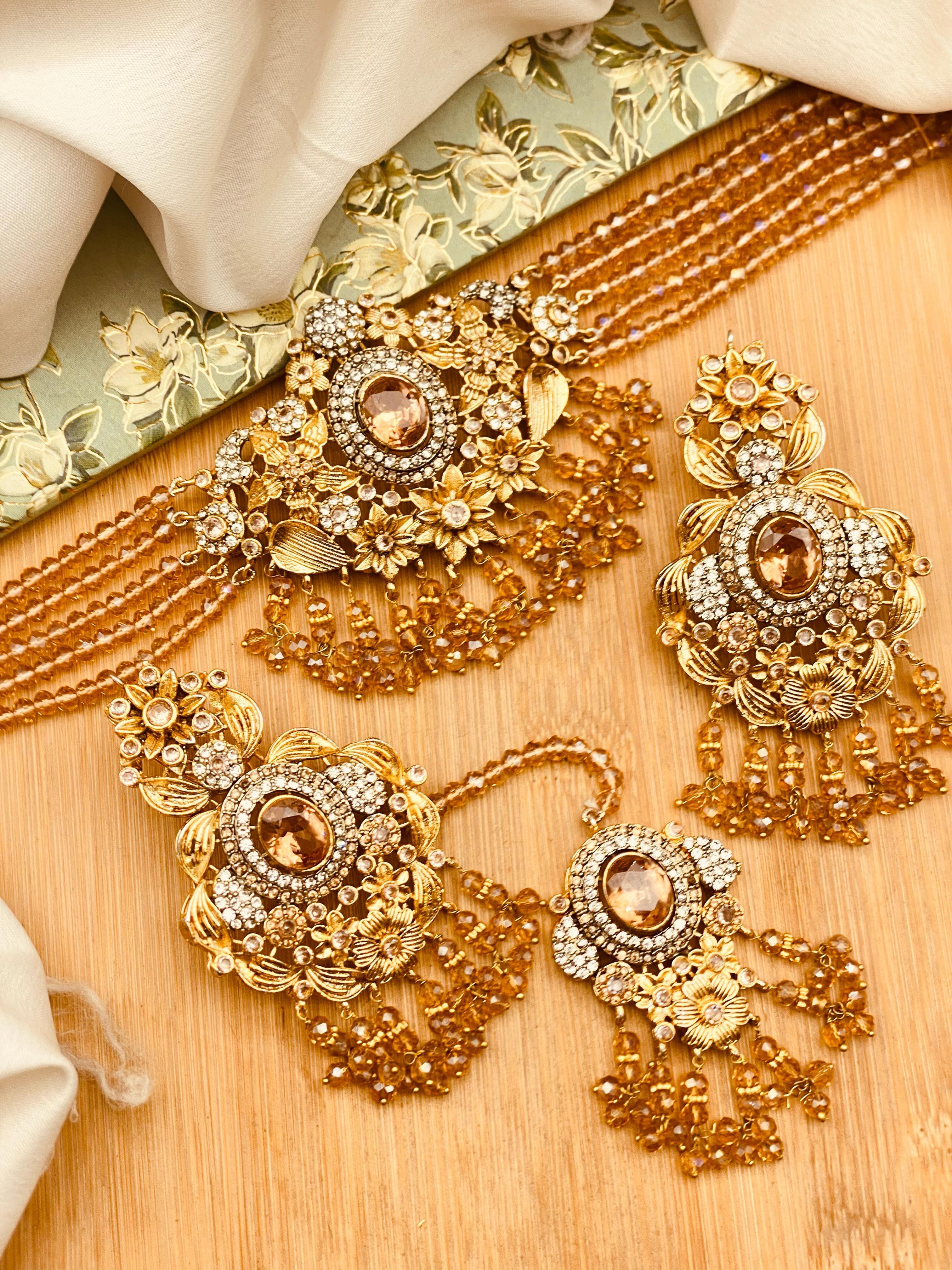 Elaborate Ruby, Emerald, and Pearl Heritage Set