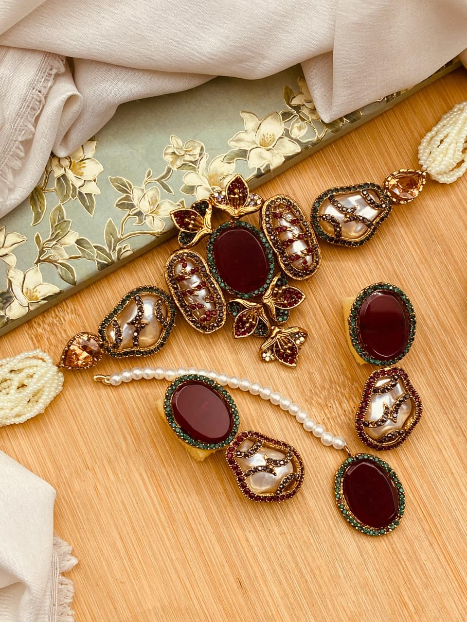 Multi-Color Kundan Style Choker & Earring Set