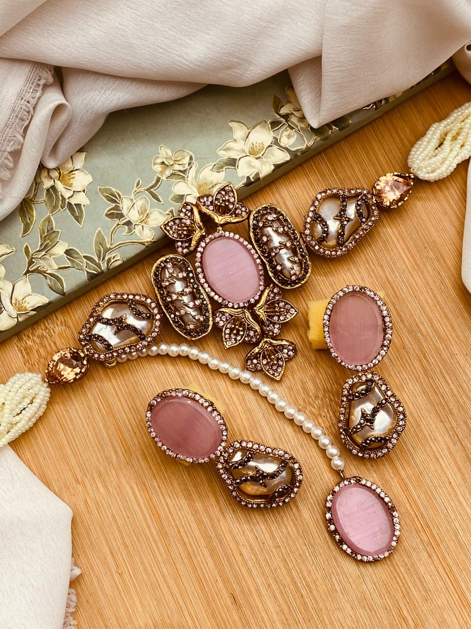 Multi-Color Kundan Style Choker & Earring Set