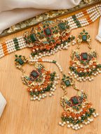 Luxury Kundan Choker Set with Matching Earrings – Multicolor Stones