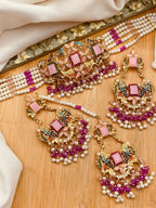 Luxury Kundan Choker Set with Matching Earrings – Multicolor Stones