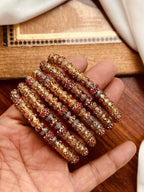 Luxurious 6-Piece Emerald Zircon Bangle Set