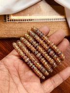 Luxurious 6-Piece Emerald Zircon Bangle Set