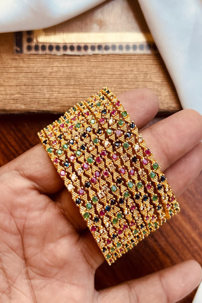 Premium 12-Piece Multi-Color Zircon Bangle Set