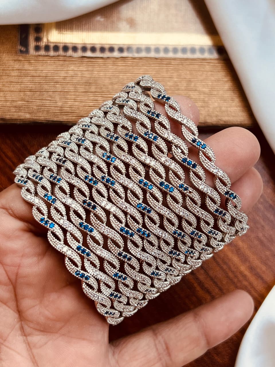 Luxurious 12-Piece Emerald & Zircon Bangle Set