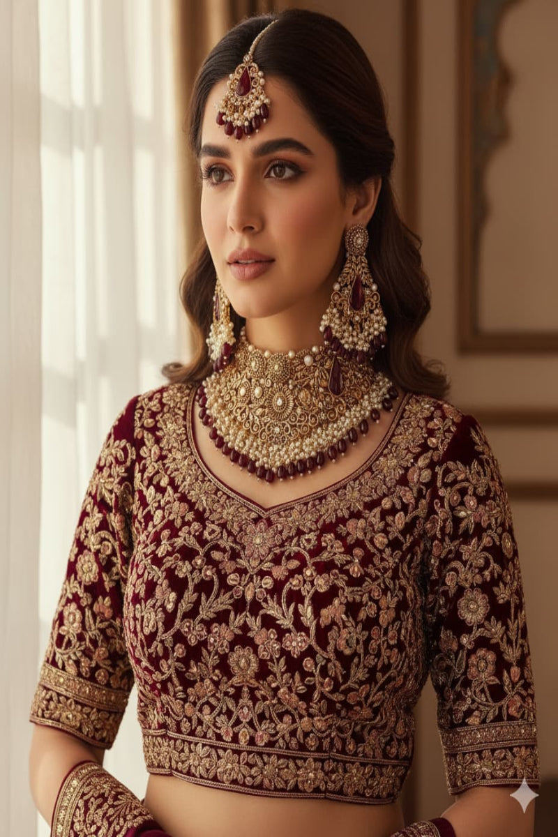 Vivid Emerald Green & Kundan Choker Set (