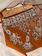 Luxury Handcrafted Bridal Choker Set with Ruby Stones & Pearl Drops