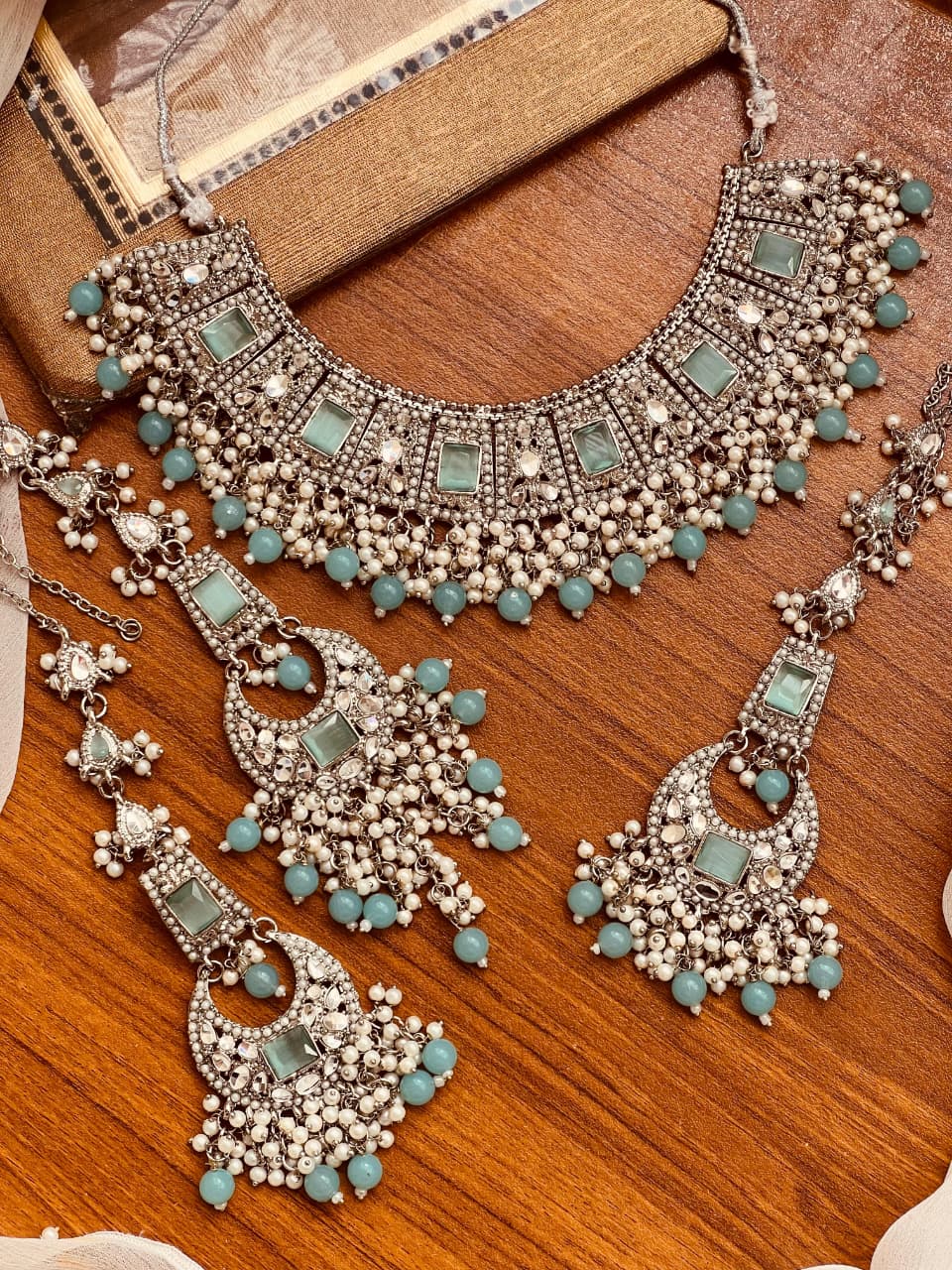 Elaborate Ruby, Emerald, and Pearl Heritage Set