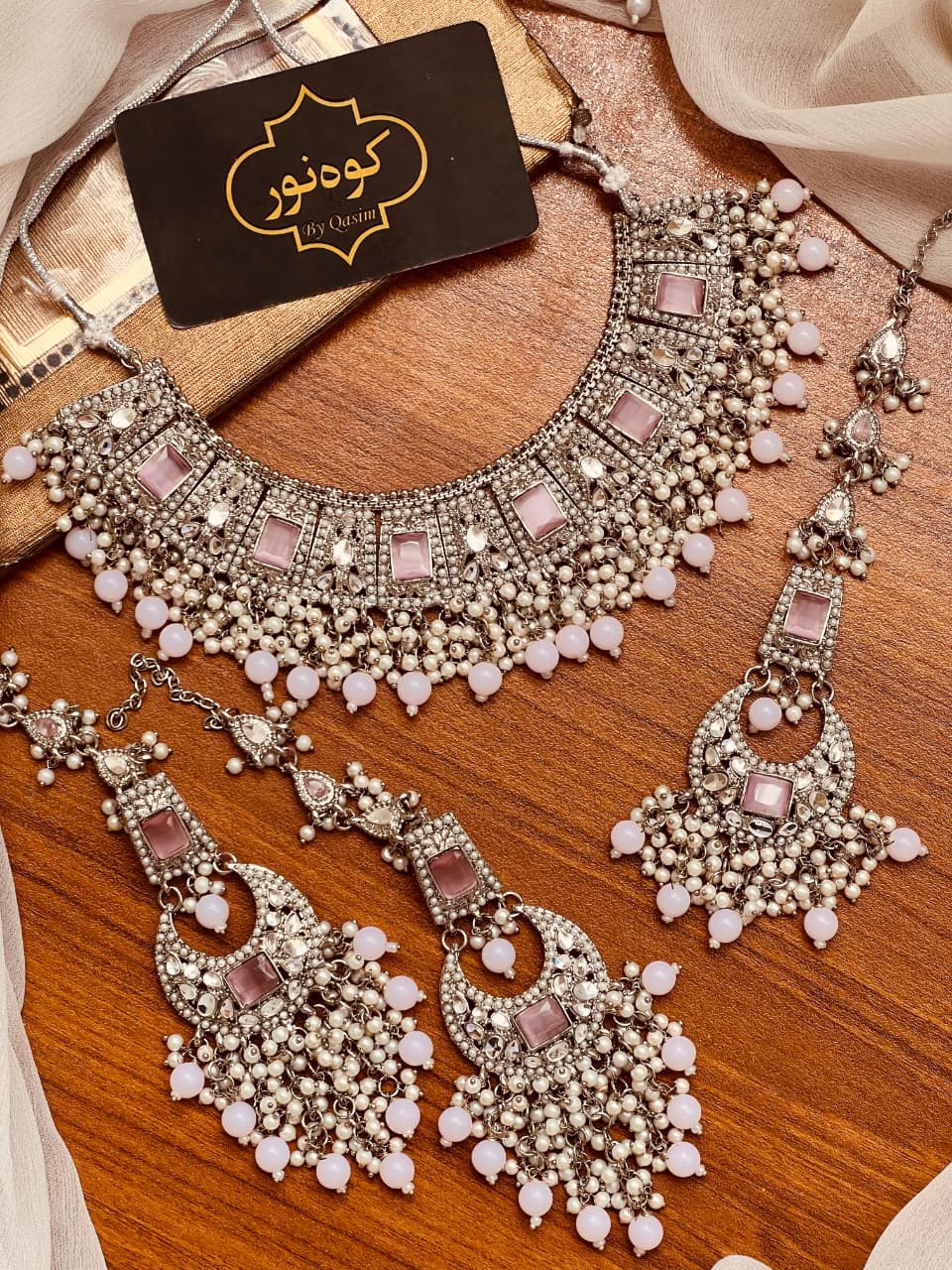 Elaborate Ruby, Emerald, and Pearl Heritage Set