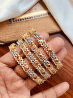 Premium 4-Piece Blue Zircon Bangle Set