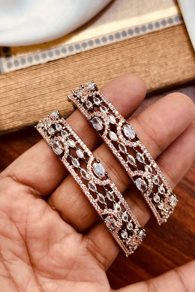 Victorian Grace: Premium 2-Piece Zircon Bangle Set