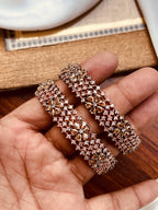 Victorian Grace: Premium 2-Piece Zircon Bangle Set