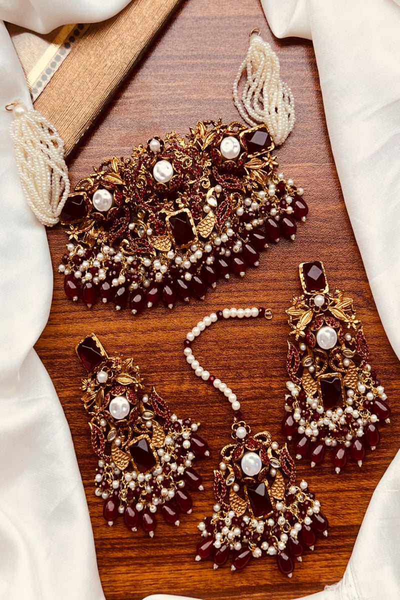 Premium Turkish Floral Choker Set