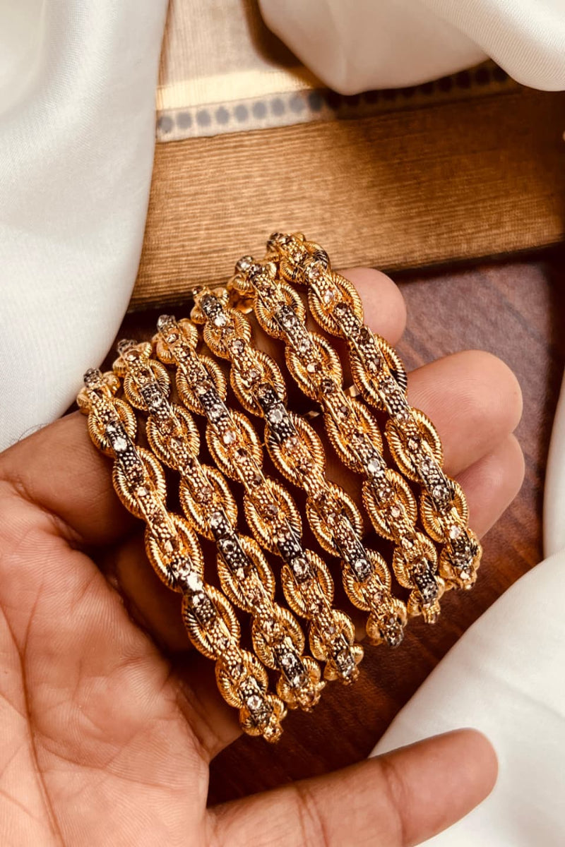 Exquisite Gold-Toned Traditional Bangle