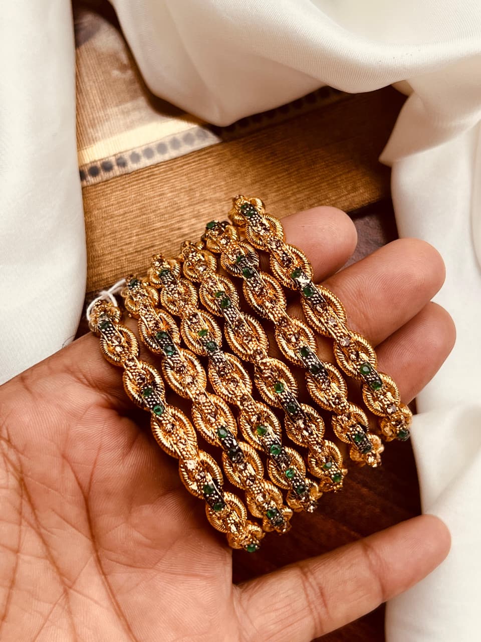 Exquisite Gold-Toned Traditional Bangle