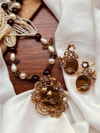 Royal Heritage Sky Blue Pendant & Pearl Mala Set