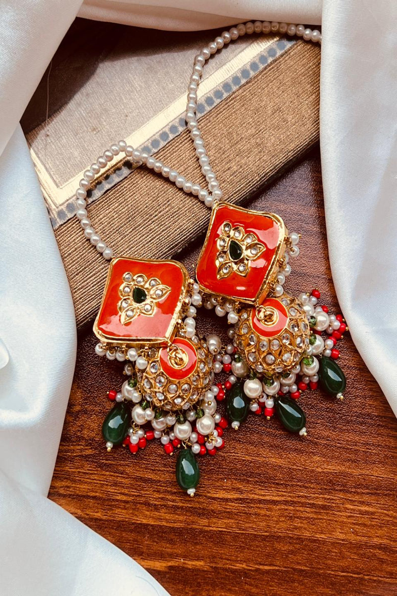 Classic Royal Thappa Kundan Multani Jhumki