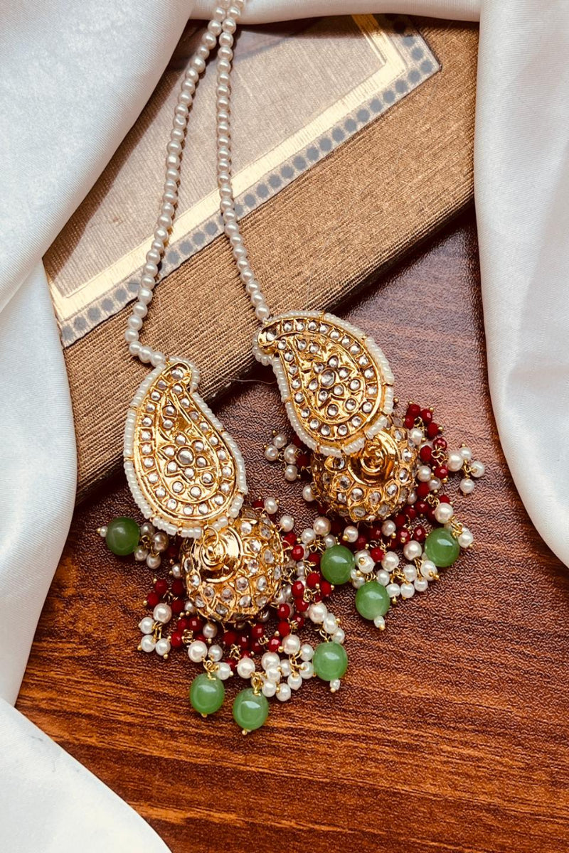 Heritage Paisley Kundan Jhumka