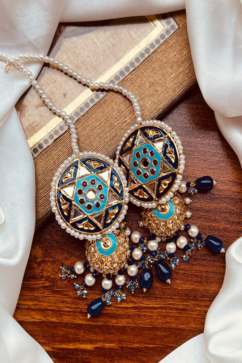 Azure Star Meenakari Mandala Jhumka