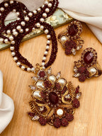 Emerald & Antique Gold Heritage Pendant Set