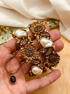 Luxury Turkish Bangles Set with Pearl  Stone Detailing
