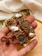 Luxury Turkish Bangles Set with Pearl  Stone Detailing