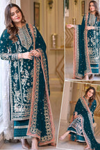 03-Piece Heavy Embroidered Chiffon Suit - Ready To Wear