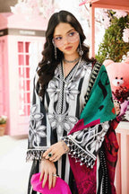 03-Piece Printed Lawn Suit With Embroidery - Ready To Wear