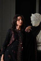 Midnight Noir: Multi Thread Embroidered Cotton Suit | Ready To Wear