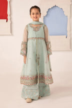 03 Piece Embroidered Chiffon Suit with Embroidered Koti - Ready To Wear