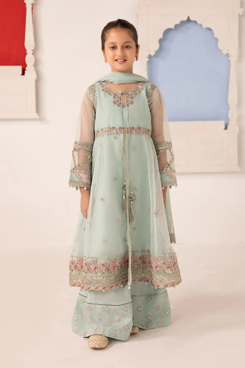 03 Piece Embroidered Chiffon Suit with Embroidered Koti - Ready To Wear