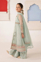 03 Piece Embroidered Chiffon Suit with Embroidered Koti - Ready To Wear