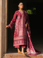 03-Piece Embroidered Lawn Suit With Silk Dupatta | Ready To Wear