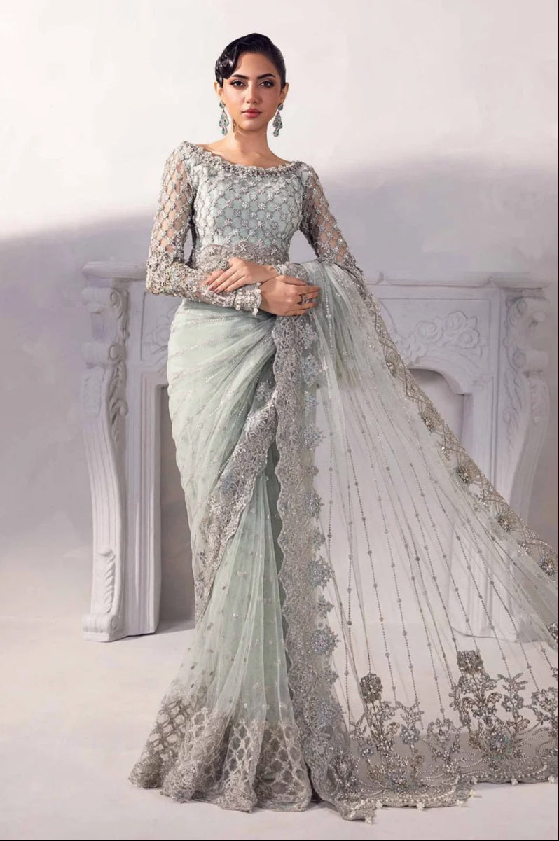 Embroidered Net Saree | Ready To Wear