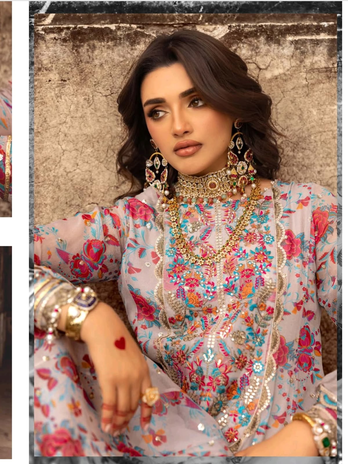 03-Piece Chiffon Suit With Sequence Work | Ready To Wear