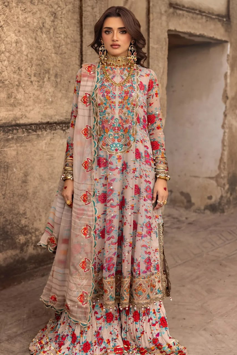 03-Piece Chiffon Suit With Sequence Work | Ready To Wear