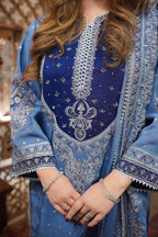 03-Piece Shamoz Silk Suit With Chiffon Dupatta | Ready To Wear