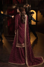 3 Piece Stitched Chiffon  Gharara Suit - Ready to Wear