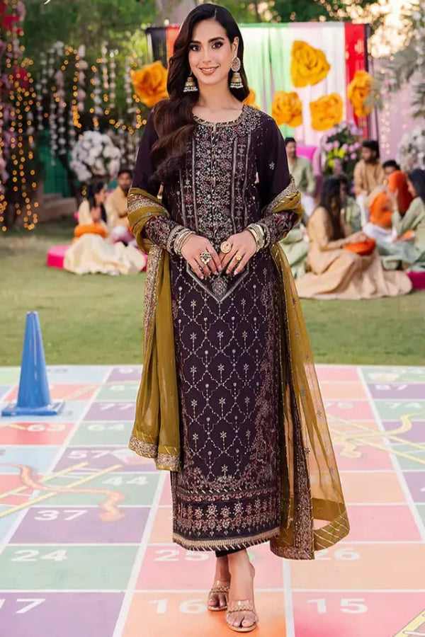 3 Piece Stitched Chiffon Suit - Ready  to Wear