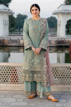 03-Piece Embroidered Chiffon Suit With Net Dupatta | Ready To Wear