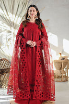 03-Piece Heavy Embroidered Lawn With Organza Dupatta - Ready To Wear