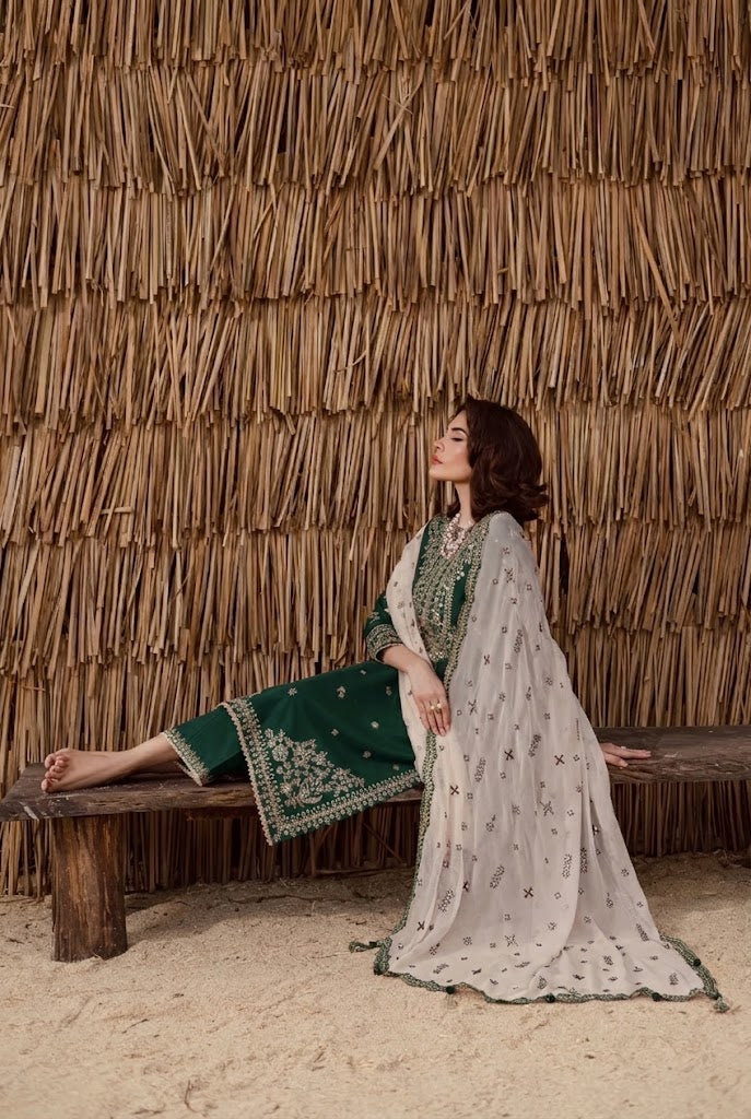 03-Piece Chiffon Suit With Embroidery | Ready To Wear