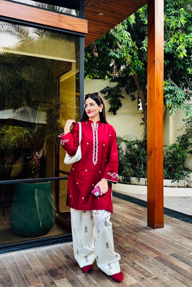 Luxury Heavy Embroidered Dhannak 2-Piece Suit