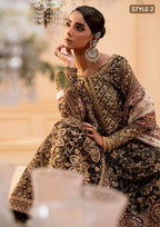Deep Antique Bronze & Charcoal: Embroidered Organza Suit | Ready To Wear