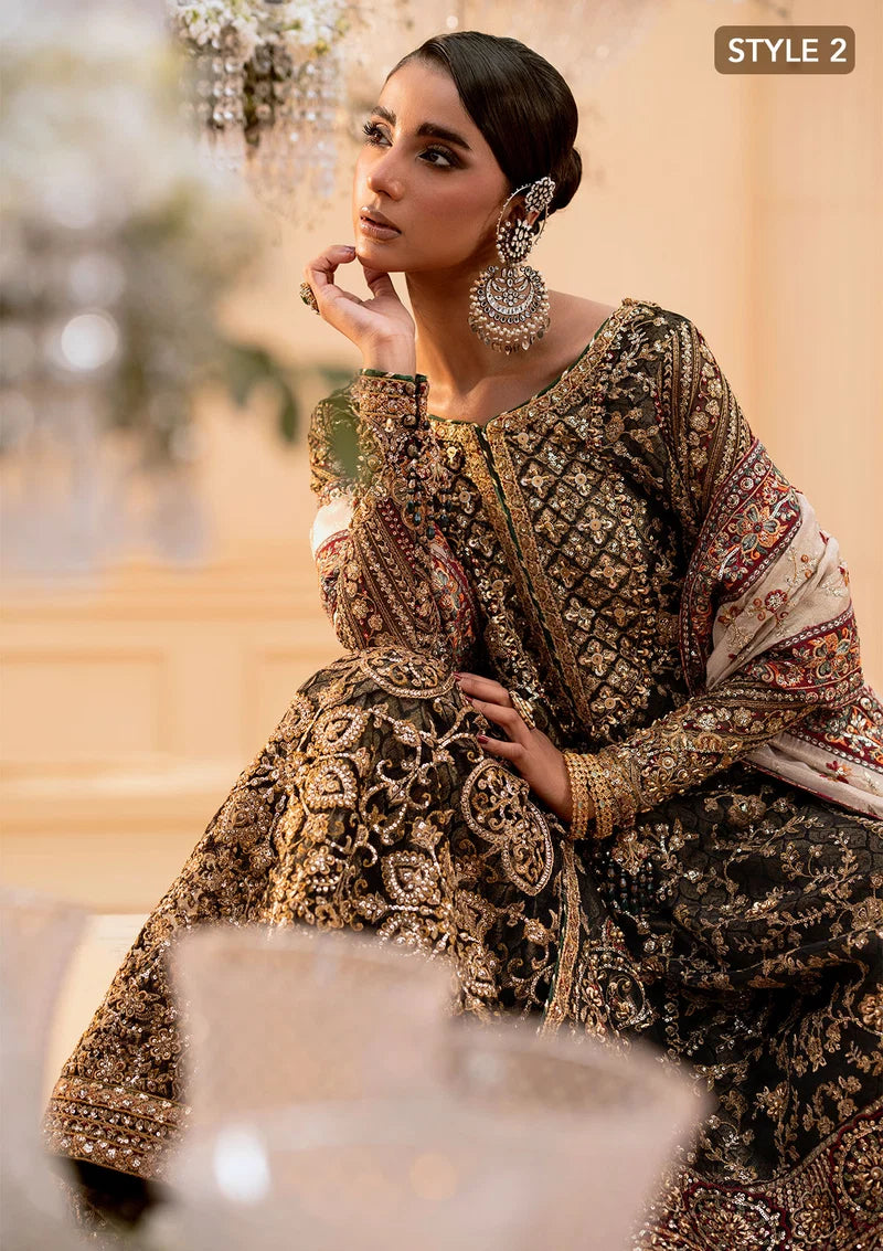 Deep Antique Bronze & Charcoal: Embroidered Organza Suit | Ready To Wear