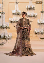 Deep Antique Bronze & Charcoal: Embroidered Organza Suit | Ready To Wear