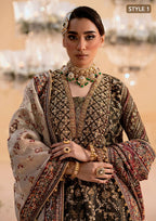 Deep Antique Bronze & Charcoal: Embroidered Organza Suit | Ready To Wear