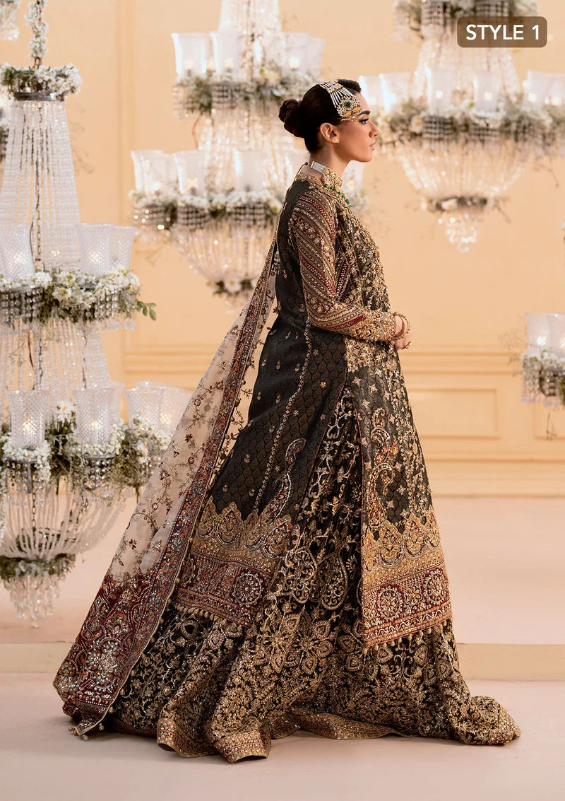 Deep Antique Bronze & Charcoal: Embroidered Organza Suit | Ready To Wear