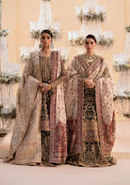 Deep Antique Bronze & Charcoal: Embroidered Organza Suit | Ready To Wear